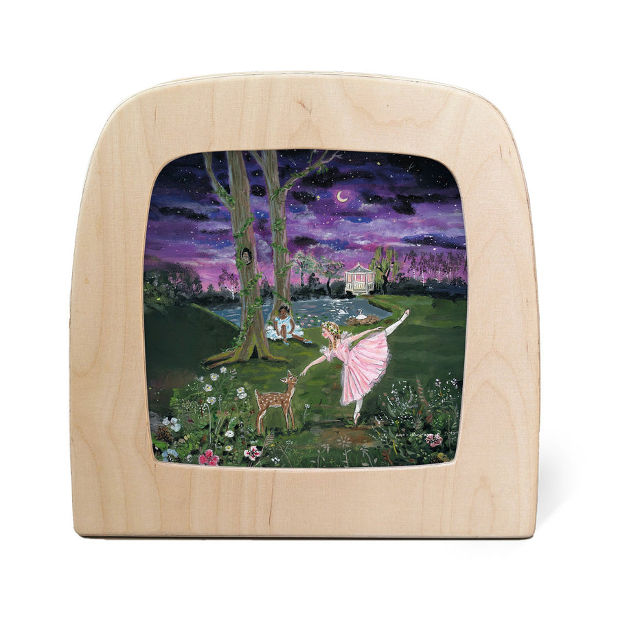 Moonlight Ballerina illustrated insert shown in a Toverlux frame