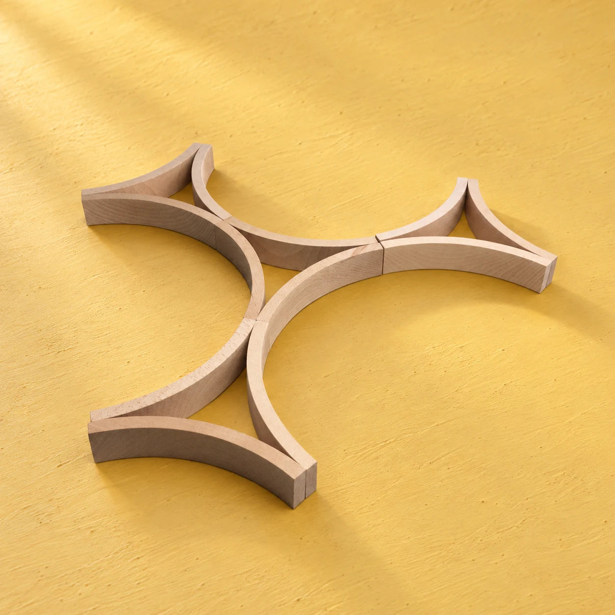 Twelve full-size curved Abel wooden blocks