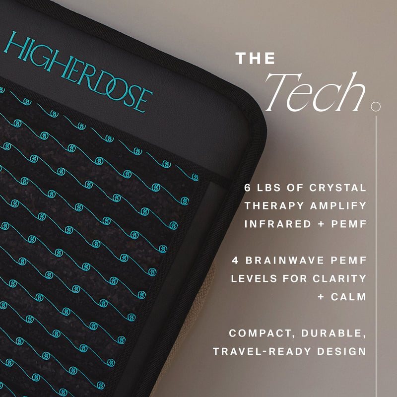 Infrared PEMF Go Mat | Portable Recovery Mat | Black with Turquoise Pattern