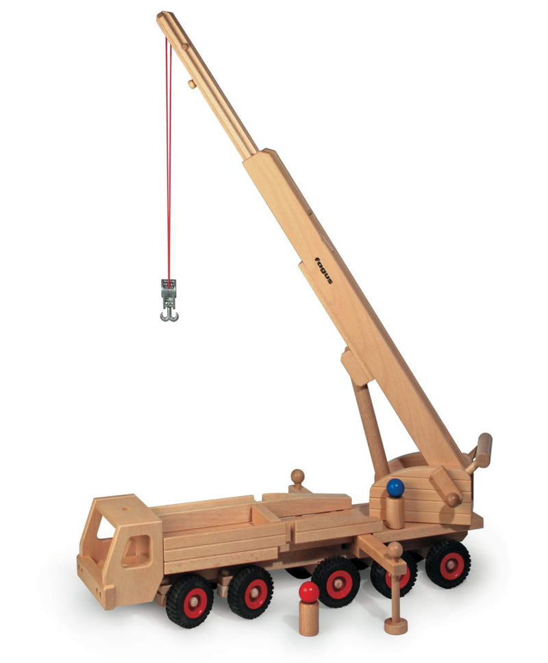 Fagus Mobile Crane | Wooden Toy | 21.6" Long | Extendable to 32.7" Height