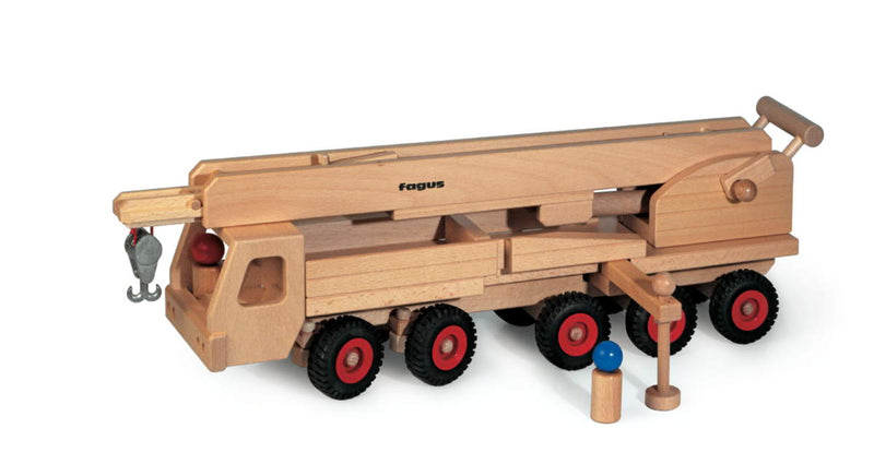 Fagus Mobile Crane | Wooden Toy | 21.6" Long | Extendable to 32.7" Height