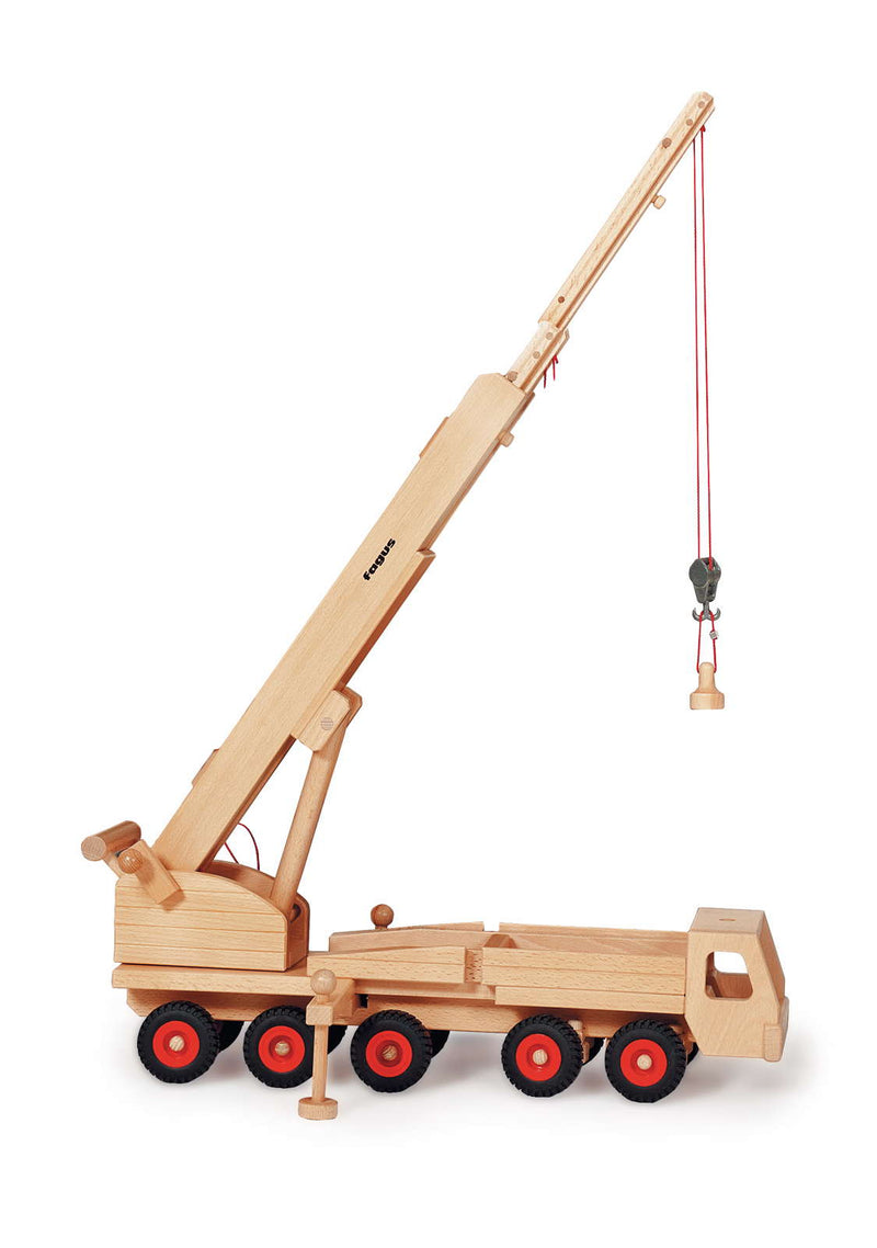 Fagus Mobile Crane | Wooden Toy | 21.6" Long | Extendable to 32.7" Height