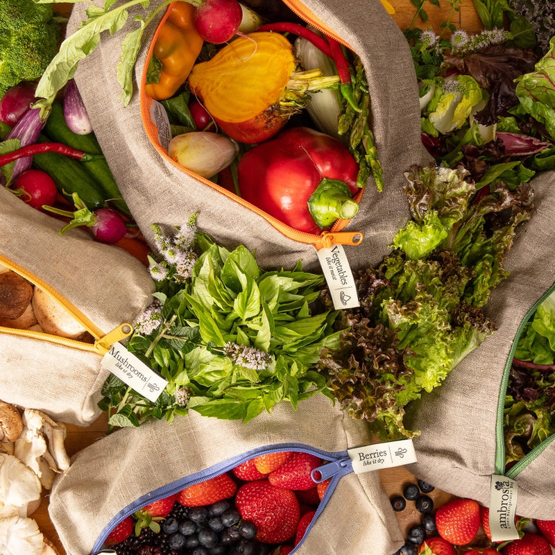 Reusable Linen Produce Bags | Complete Set of 4 | Handcrafted in California