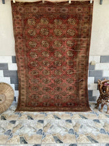 Vintage Turkoman Bukhara Wool Rug | 4'7" × 6'9" — Hand-Knotted c. 1950s