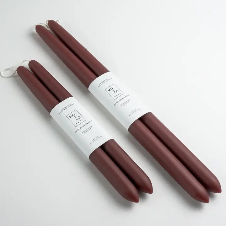 Hand-Dipped Beeswax Taper Candles