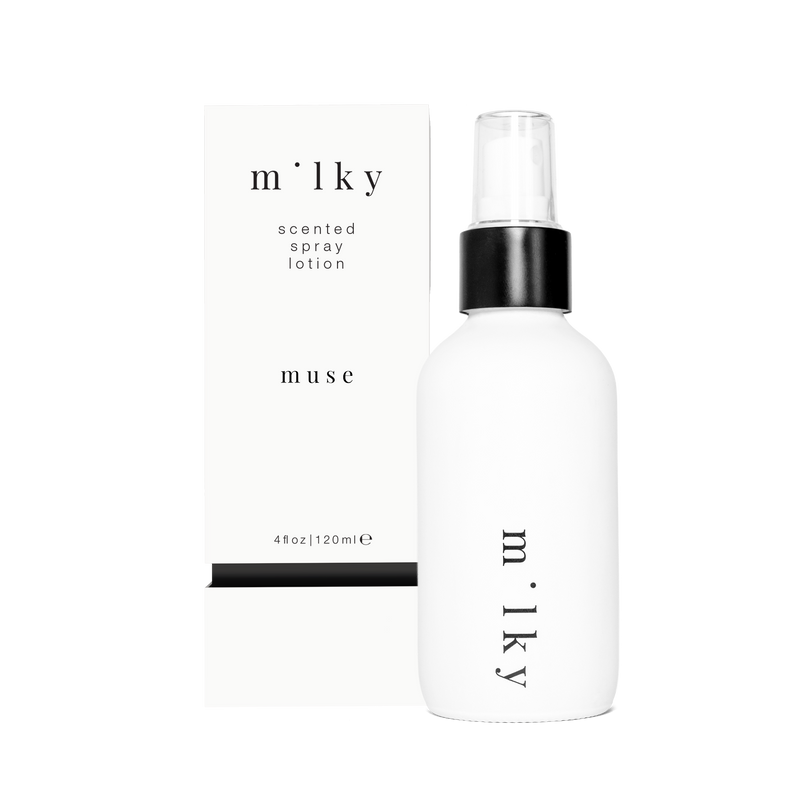 Muse Milky Spray Lotion | Coconut, Peony, Magnolia, Bergamot, Sandalwood | Riddle Oil