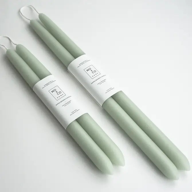 Hand-Dipped Beeswax Taper Candles