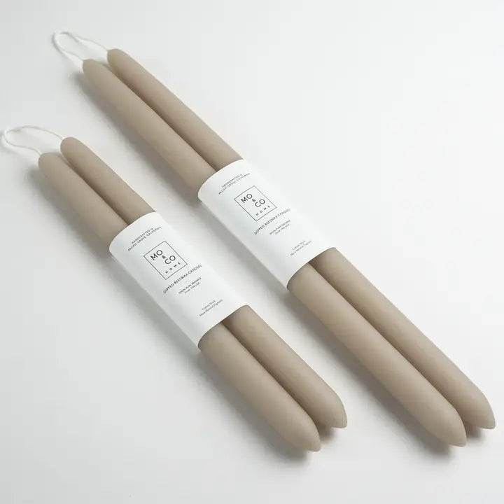 Hand-Dipped Beeswax Taper Candles