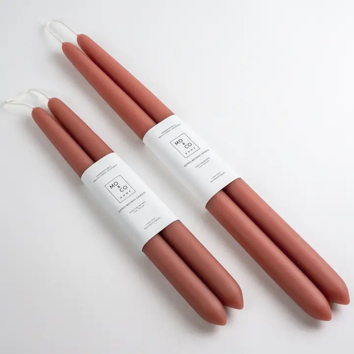 Hand-Dipped Beeswax Taper Candles