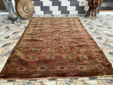 Vintage Turkoman Bukhara Wool Rug | 4'7" × 6'9" — Hand-Knotted c. 1950s