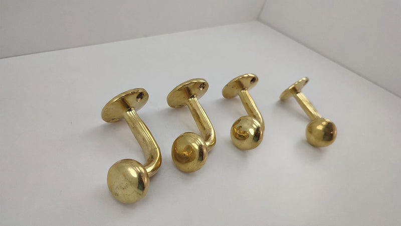 Solid Brass Wall Hook | Unlacquered | Handcrafted Vintage Style