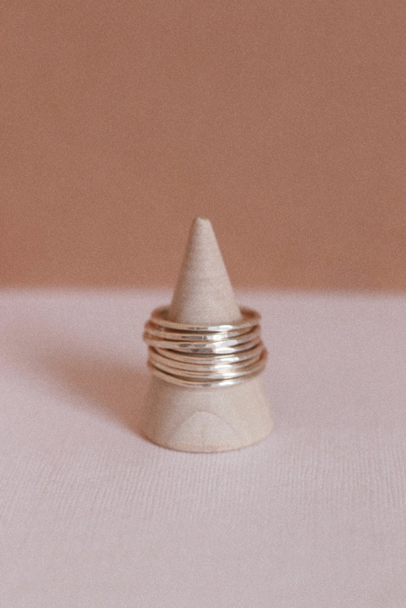 Silver Stacking Ring | Hand Forged Sterling Silver | Sizes 6–9