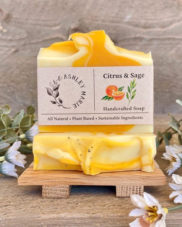 Ancient Morning Scents Citrus & Sage Bar Soap — handmade with olive oil and shea butter