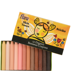 Filana Organic Beeswax Crayons | 12 Skin Tone Colors | Stick Format