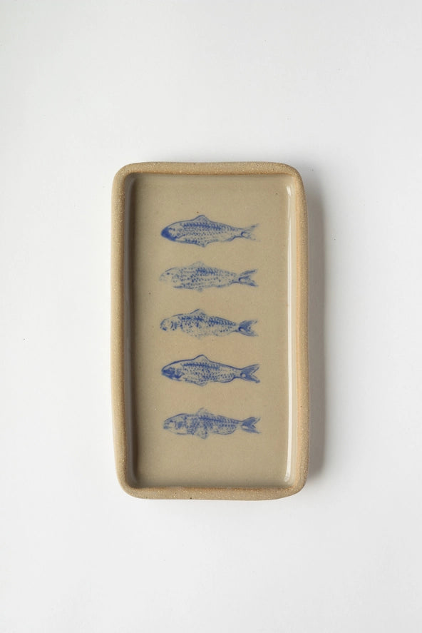 Blue Sardine Handmade Ceramic Catch-All Tray | 7"