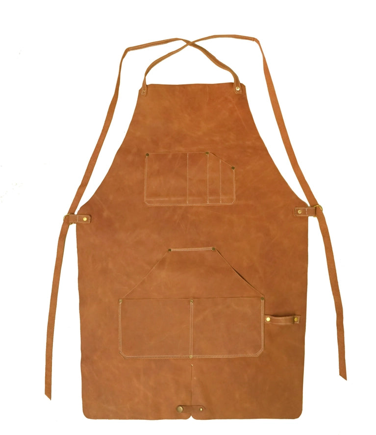 Leather Utility Apron | 3-4 oz Pull-Up Leather
