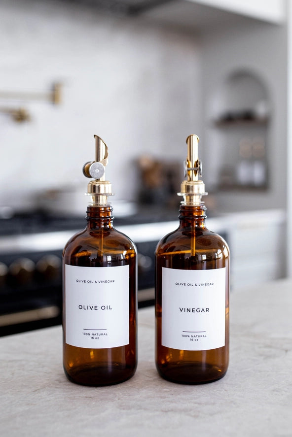 Amber Glass Oil & Vinegar Dispenser | 16 oz