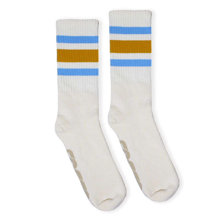 Striped Crew Sock | Columbia Blue & Brass