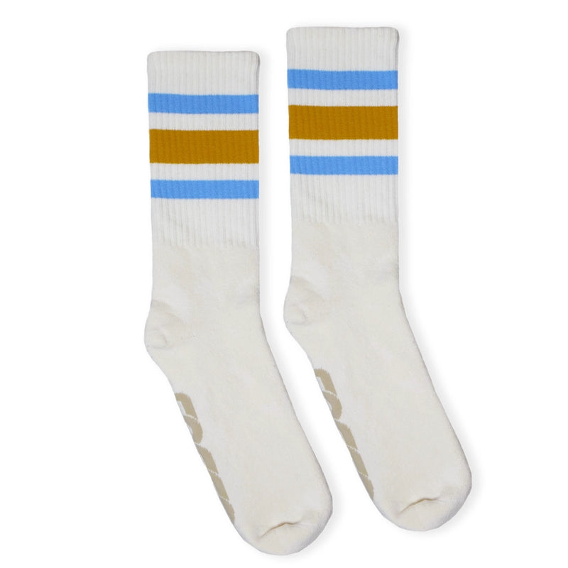 Striped Crew Sock | Columbia Blue & Brass