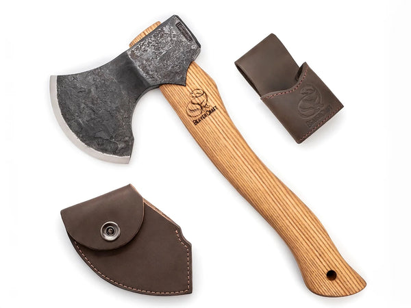 AX3 Bushcraft Hatchet — high-carbon steel, convex grind, curved cutting edge