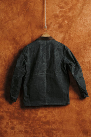 Field Jacket Charcoal — hanging back