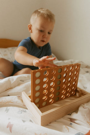 Wooden Four in a Row Game | Travel Size