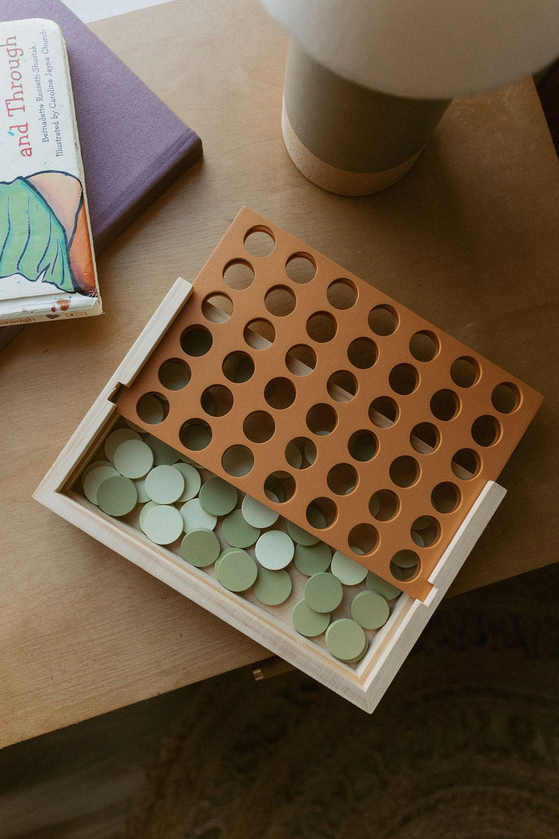 Wooden Four in a Row Game | Travel Size