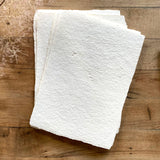 Ivory Handmade Recycled Cotton Paper Set with Envelopes | 6 Sheets