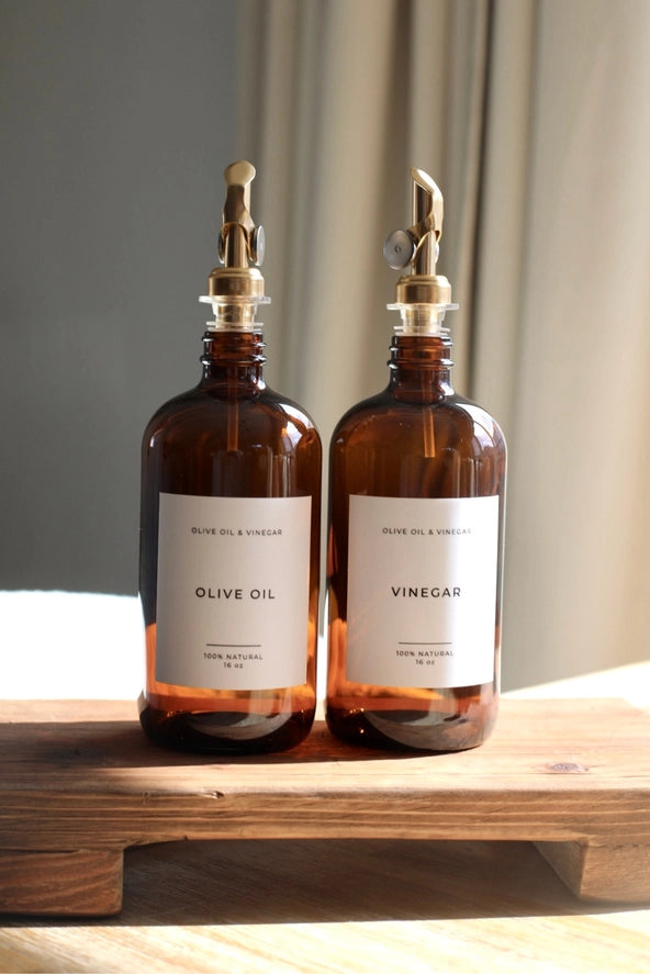 Amber Glass Oil & Vinegar Dispenser | 16 oz