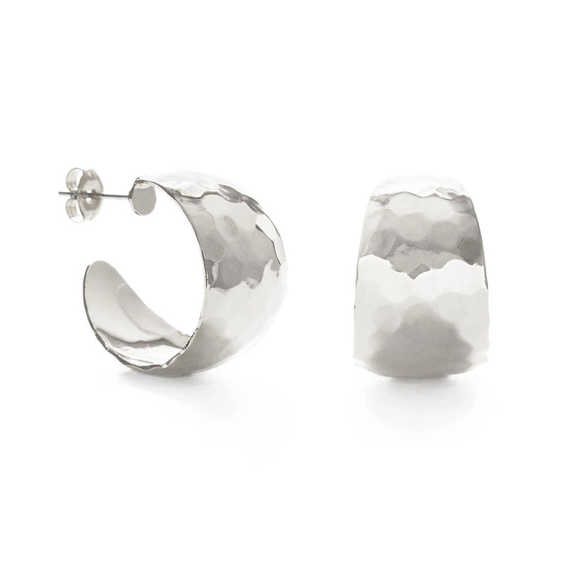 Hammered Gold Hoop Earrings