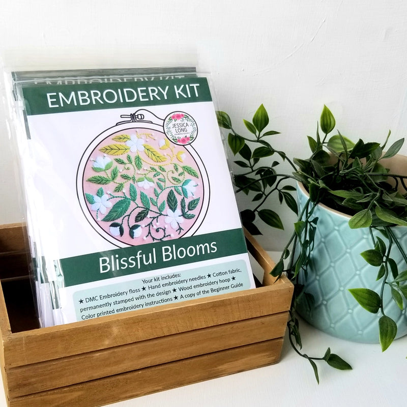 Blissful Blooms | Beginner Embroidery Kit | 5" Hoop