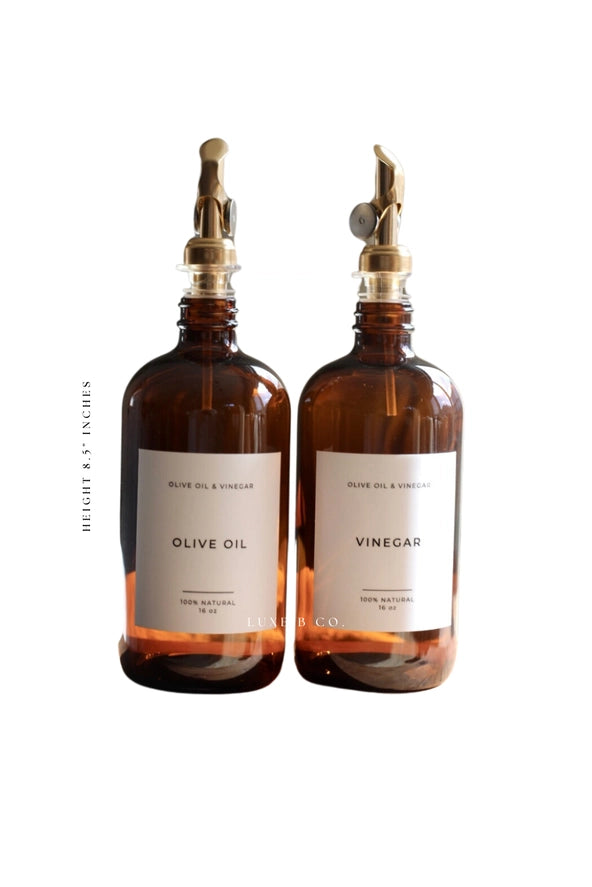 Amber Glass Oil & Vinegar Dispenser | 16 oz