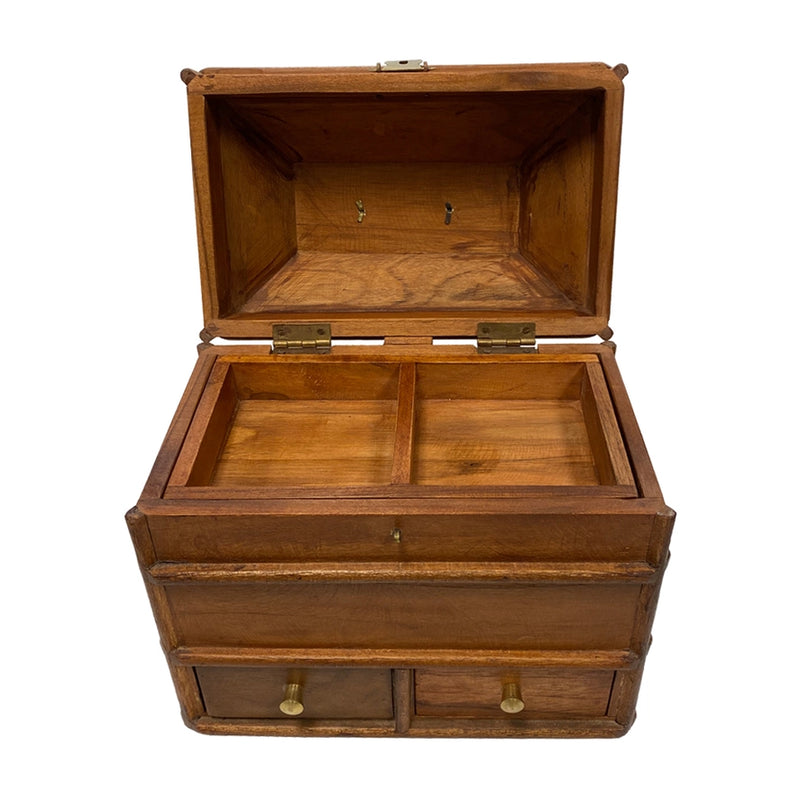 Portable Antique-Style Campaign Chest | Mango & Teak Wood