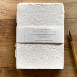Ivory Handmade Recycled Cotton Paper Set with Envelopes | 6 Sheets