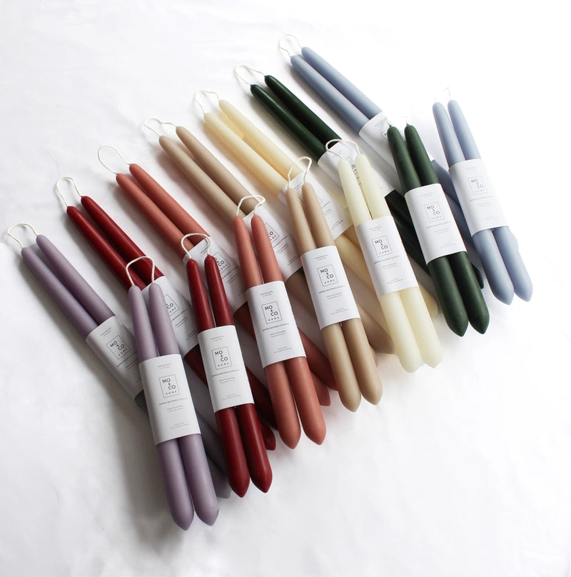 Hand-Dipped Beeswax Taper Candles