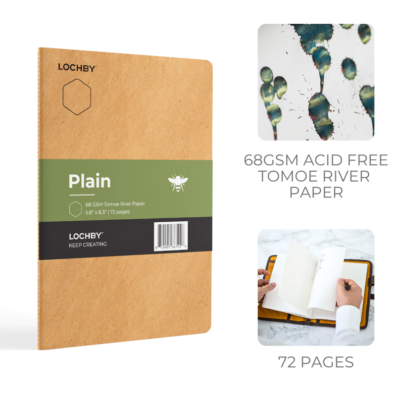 A5 Plain Notebook | Tomoe River Paper | 72 Pages