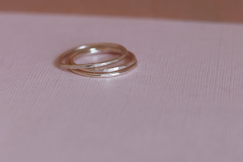 Silver Stacking Ring | Hand Forged Sterling Silver | Sizes 6–9