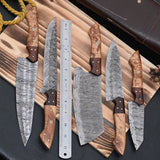 Handmade | Damascus Steel Kitchen Knife Set | 5 Piece
