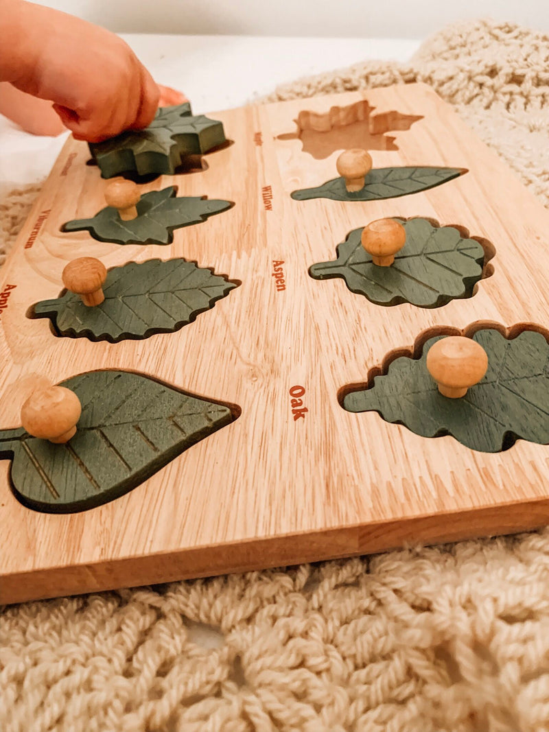 Montessori Leaf Puzzle | 8-Piece Timber Puzzle | Ages 2+