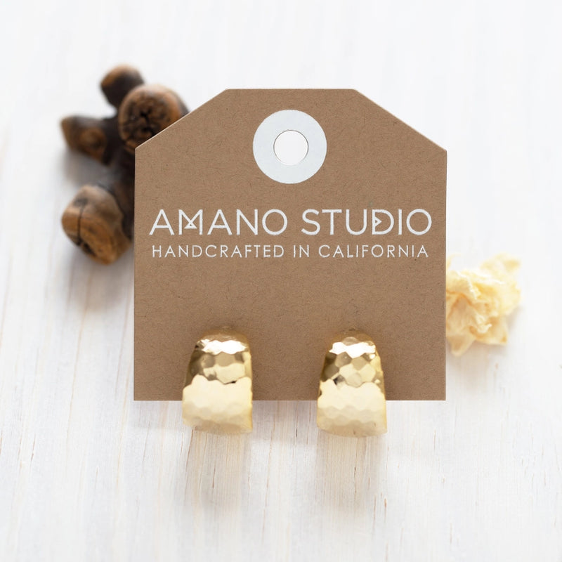 Hammered Gold Hoop Earrings