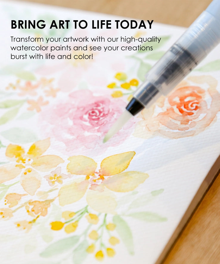 Watercolor Pocket Set | 12 Essential Colors with Brush