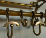 Brass Train-Style Wall Coat Rack | 8 Hooks