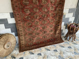 Vintage Turkoman Bukhara Wool Rug | 4'7" × 6'9" — Hand-Knotted c. 1950s