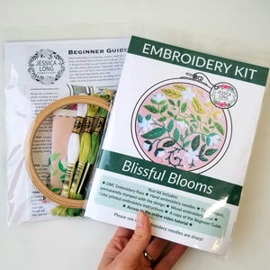Blissful Blooms | Beginner Embroidery Kit | 5" Hoop