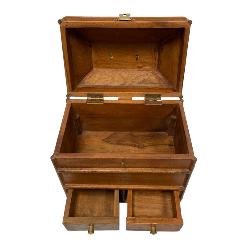 Portable Antique-Style Campaign Chest | Mango & Teak Wood