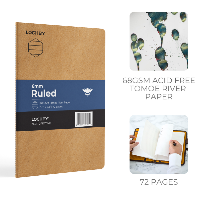 A5 Ruled Notebook | Tomoe River Paper | 72 Pages
