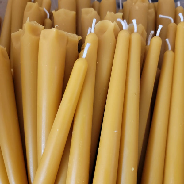 Farm & Hive beeswax taper candles — 8 inches