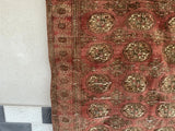 Vintage Turkoman Bukhara Wool Rug | 4'7" × 6'9" — Hand-Knotted c. 1950s