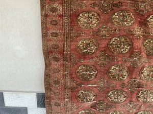 Vintage Turkoman Bukhara Wool Rug | 4'7" × 6'9" — Hand-Knotted c. 1950s