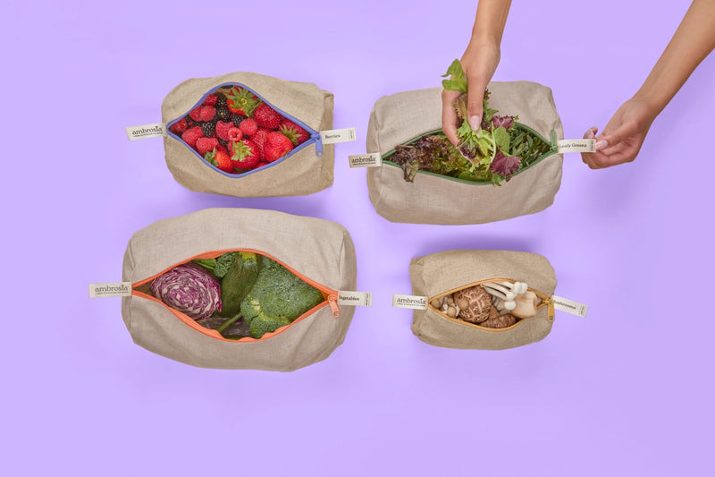 Reusable Linen Produce Bags | Complete Set of 4 | Handcrafted in California